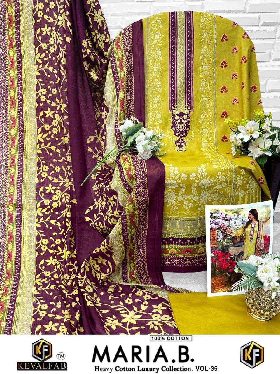 Keval Fab Maria B Vol 35 Cotton Dress Material 6 pcs Catalogue