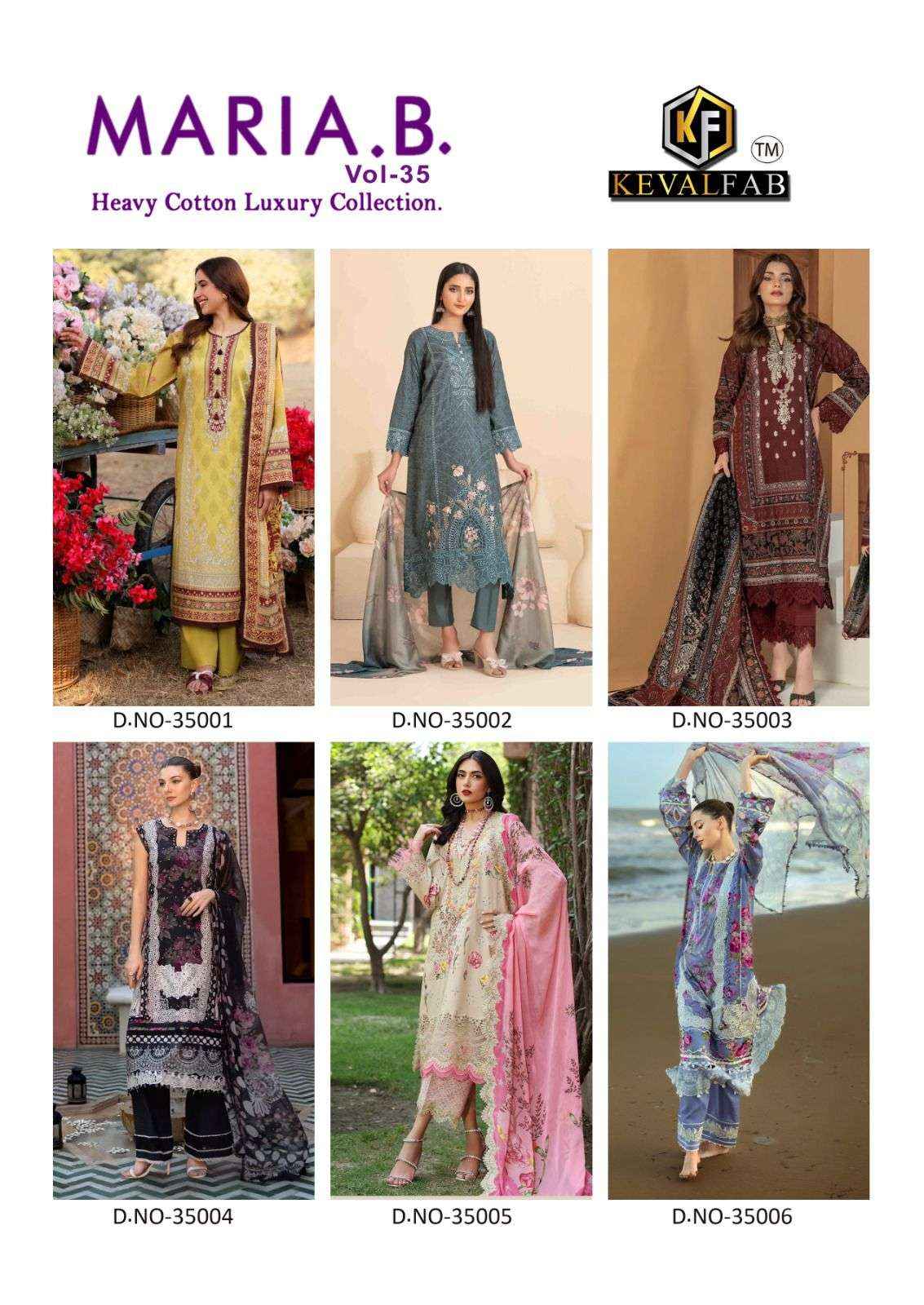 Keval Fab Maria B Vol 35 Cotton Dress Material 6 pcs Catalogue