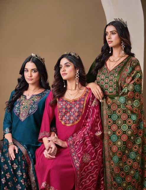 Lily & Lali Brasso Roman Silk Readymade Suit (6 pcs Catalogue)