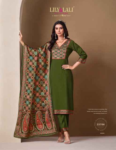 Lily & Lali Brasso Roman Silk Readymade Suit (6 pcs Catalogue)