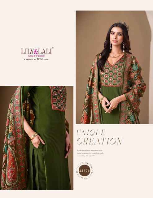 Lily & Lali Brasso Roman Silk Readymade Suit (6 pcs Catalogue)