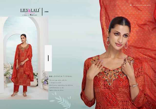 Lily & Lali Florista Readymade Natural Crepe Dress (6 pcs Catalogue)