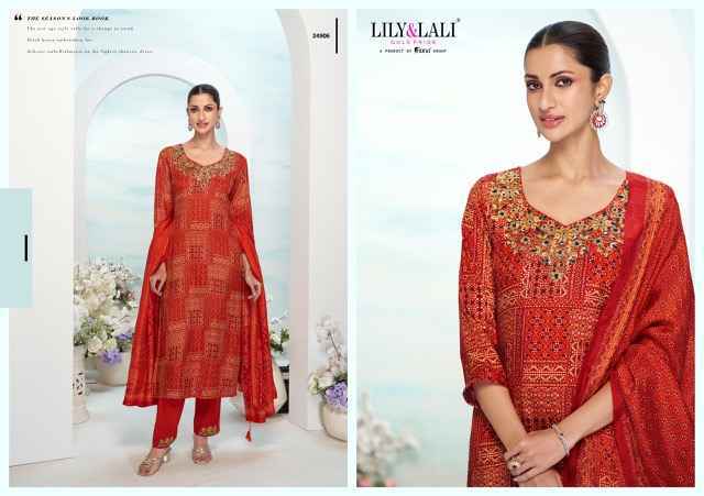 Lily & Lali Florista Readymade Natural Crepe Dress (6 pcs Catalogue)