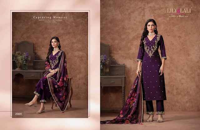 Lily & Lali Rashmika Viscouse Silk Readymade Suit (6 pcs Catalogue)