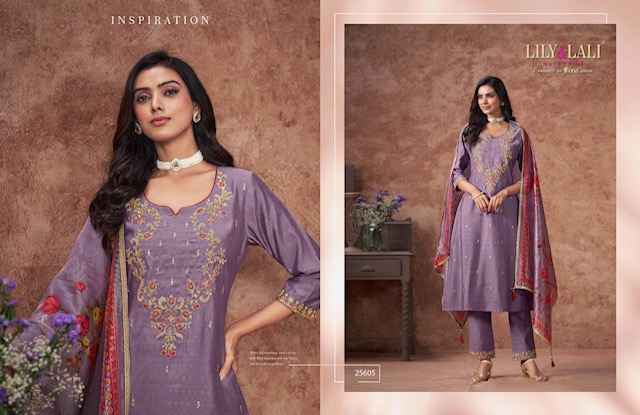 Lily & Lali Rashmika Viscouse Silk Readymade Suit (6 pcs Catalogue)