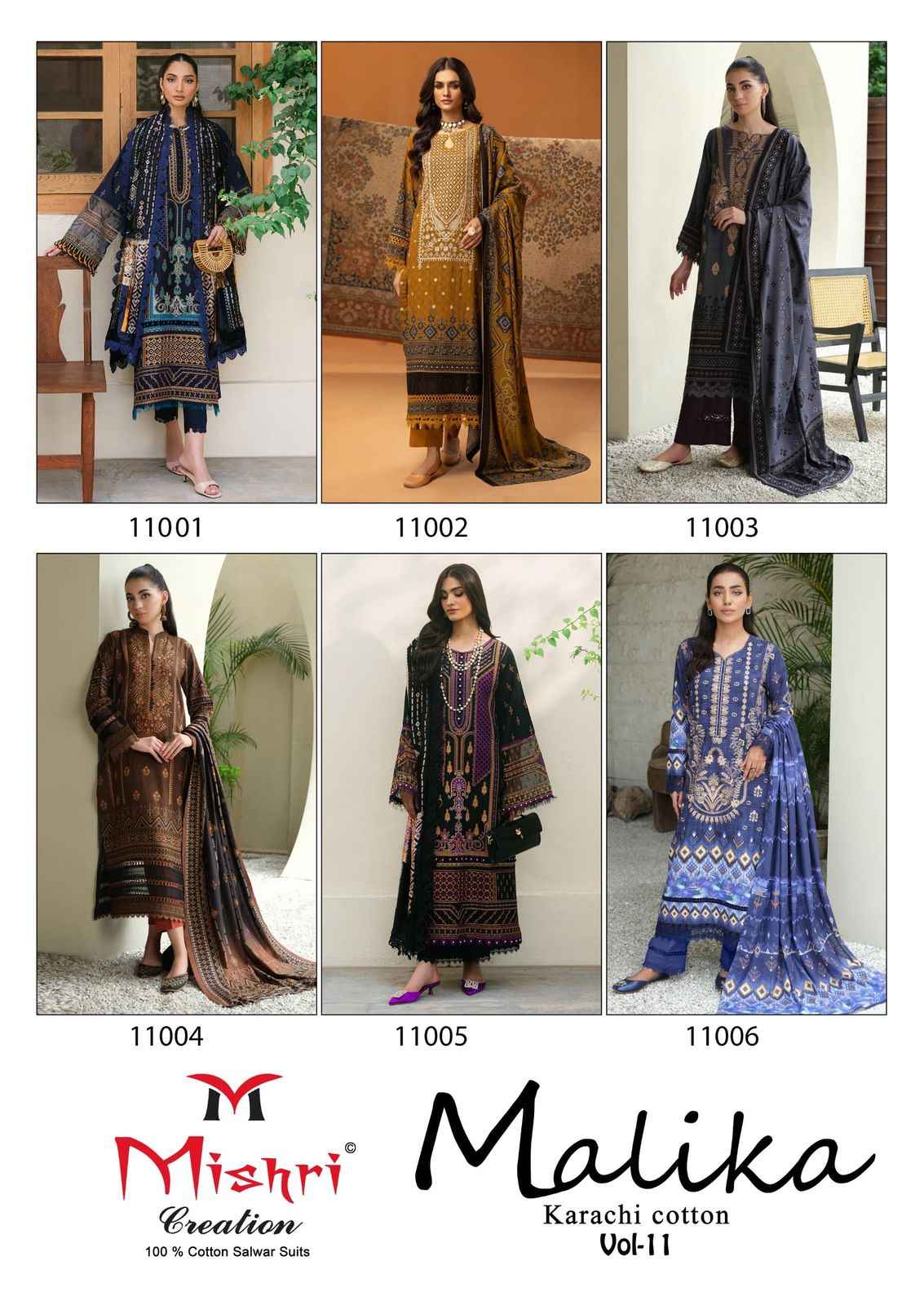 Mishri Creation Malika Vol 11 Cotton Dress Material 6 pcs Catalogue