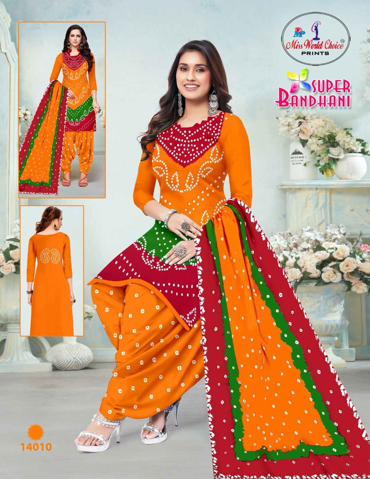 Miss World Choice Bandhani Vol 14 Cotton Dress Material 10 pcs Catalogue