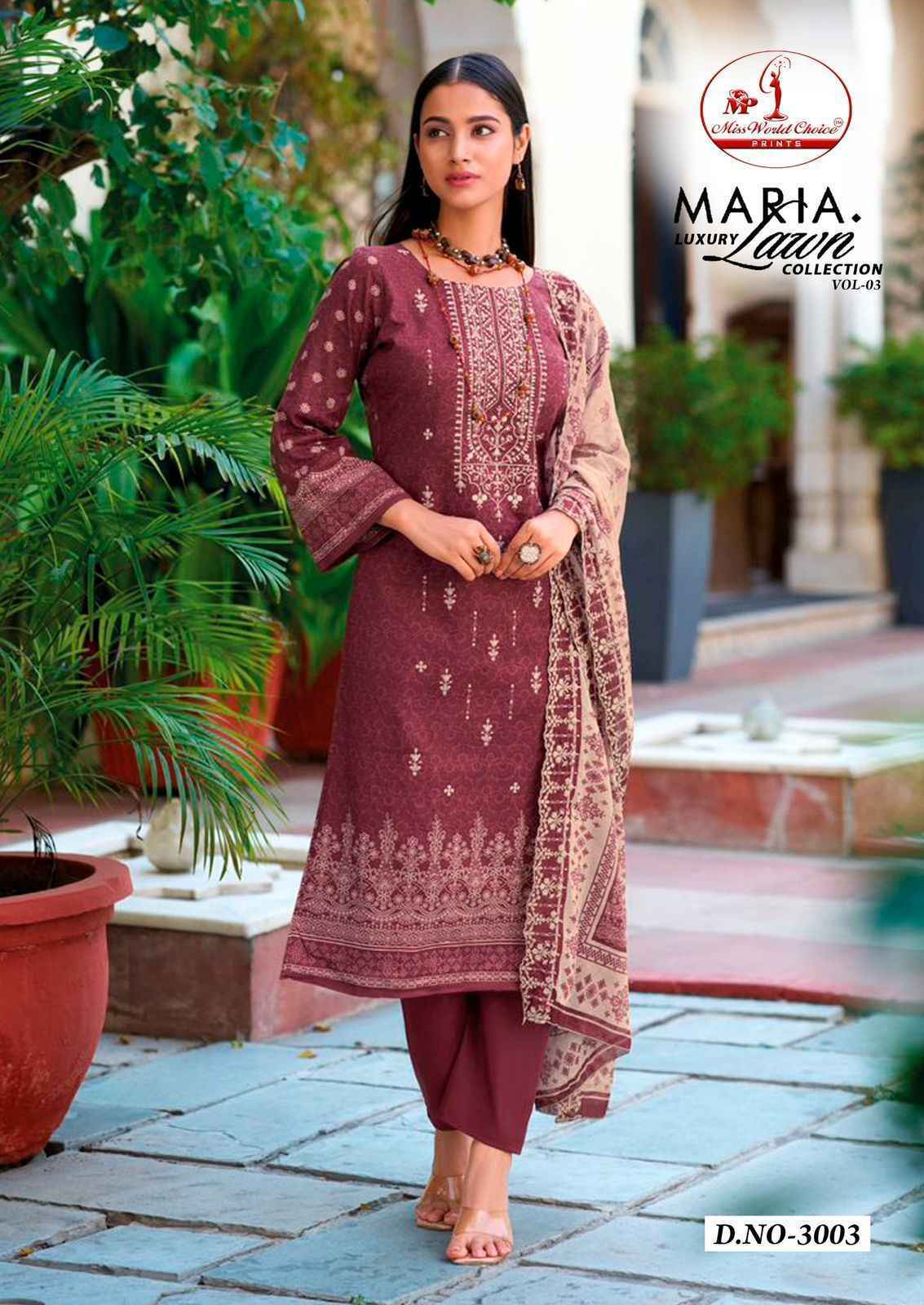 Miss World Choice Maria Vol-3 Cotton Dress Material (6 pcs Catalogue)