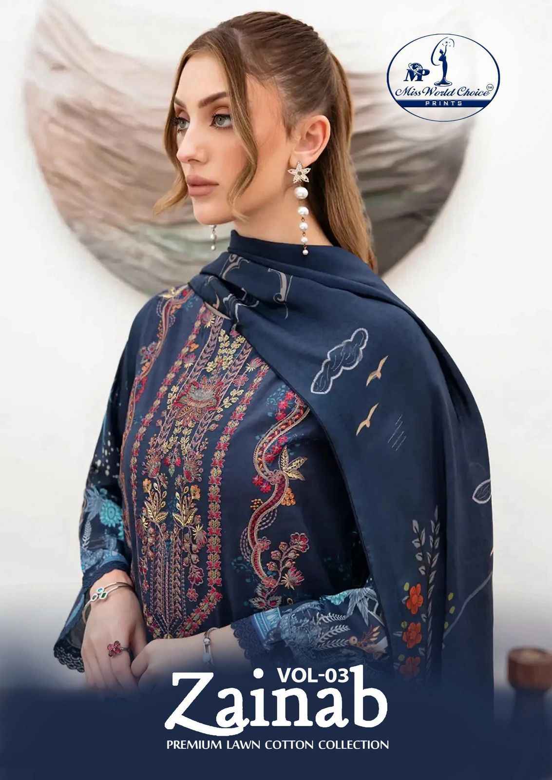 Miss World Choice Zainab Vol 3 Lawn Cotton Dress Material 6 pcs Catalogue