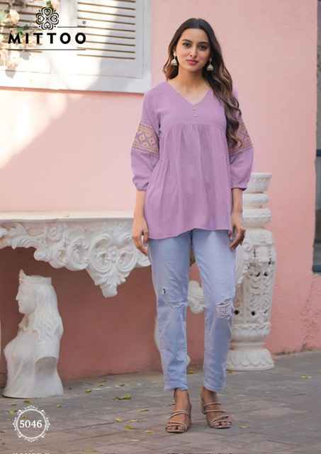 Mittoo Victoria Vol 8 Short Rayon Kurti 6 pcs Catalogue