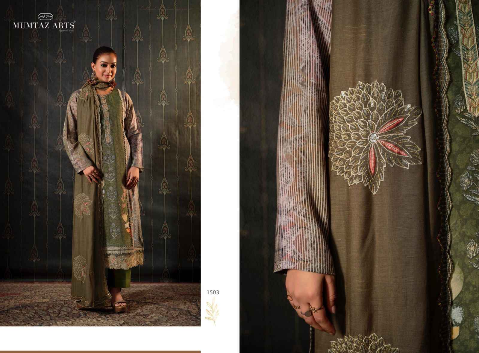 Mumtaz Arts Sitaray Viscouse Muslin Dress Material (4 pcs Catalogue)
