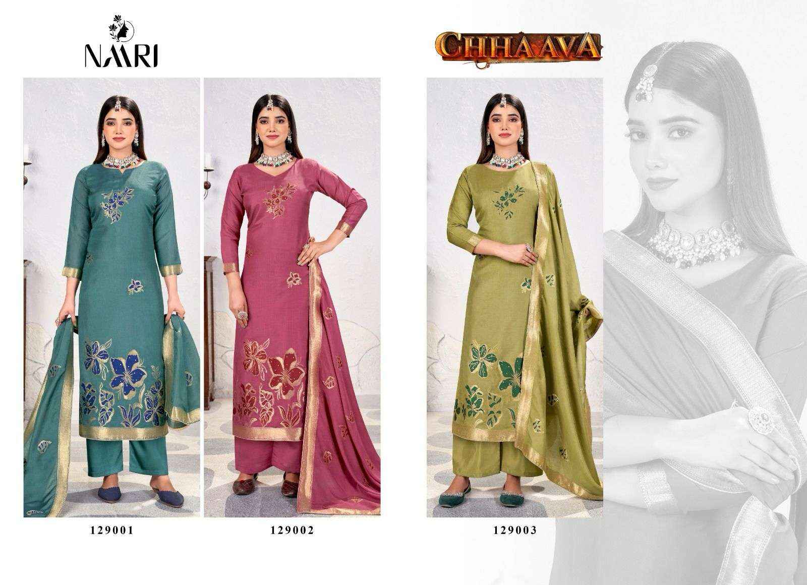 Naari Chhaava Musline Jacquard Dress Material 3 pcs Catalogue