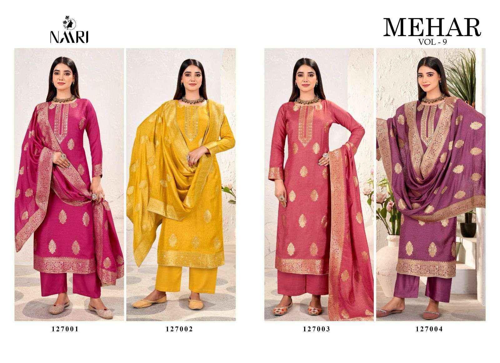 Naari Mehar Vol 9 Muslin Dress Material 4 pcs Catalogue