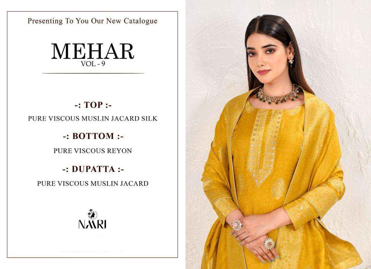 Naari Mehar Vol 9 Muslin Dress Material 4 pcs Catalogue