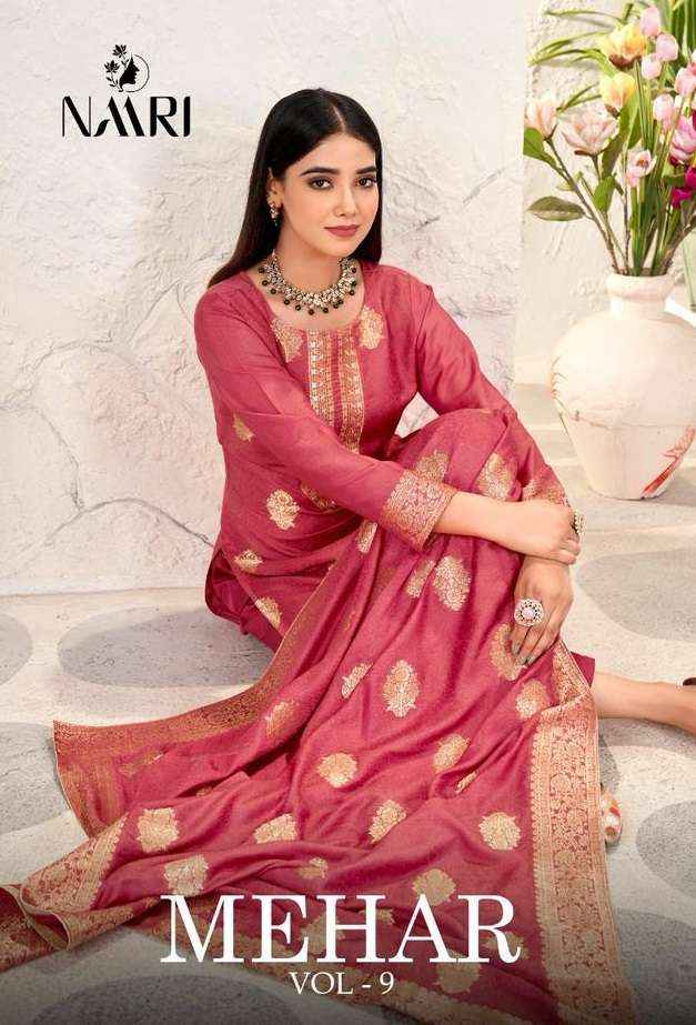 Naari Mehar Vol 9 Muslin Dress Material 4 pcs Catalogue