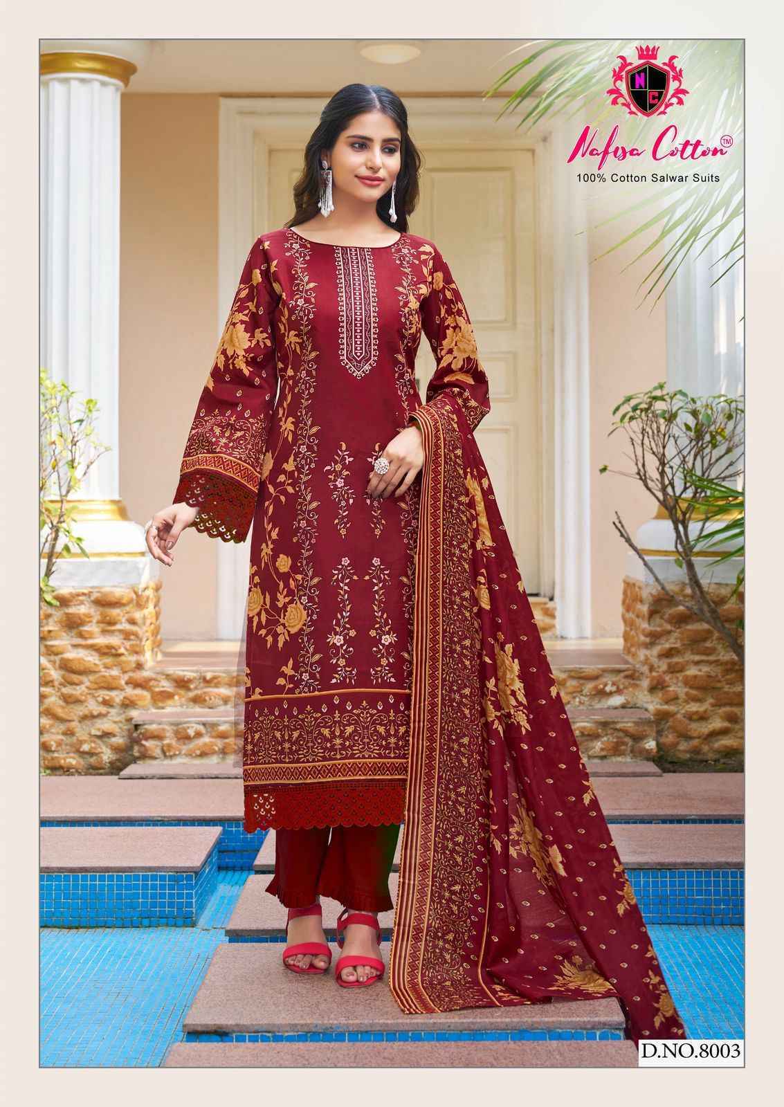 Nafisa Cotton Andaaz Karachi Suits Vol-8 Cotton Dress Material (6 pcs Catalogue)