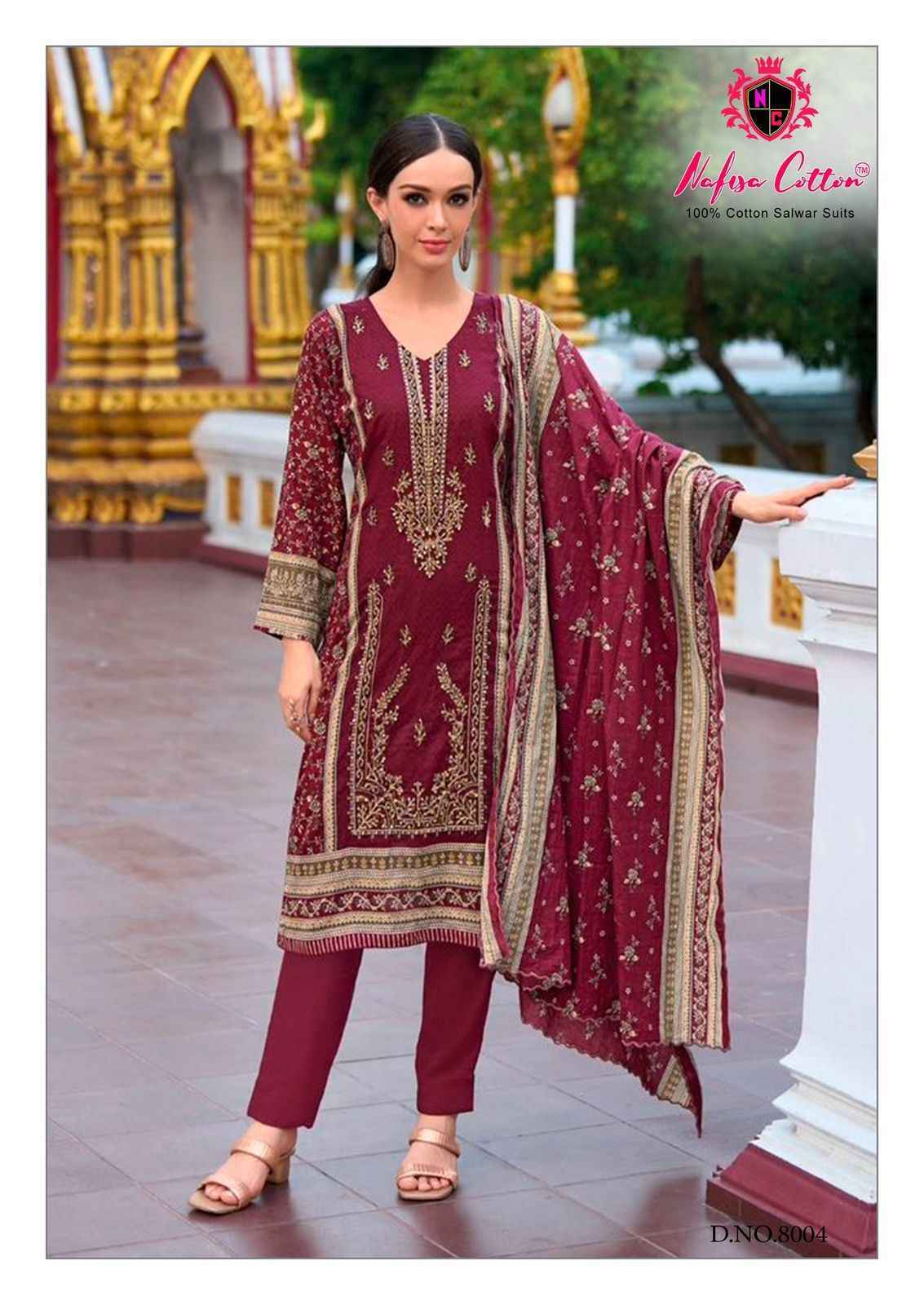 Nafisa Cotton Andaaz Karachi Suits Vol-8 Cotton Dress Material (6 pcs Catalogue)