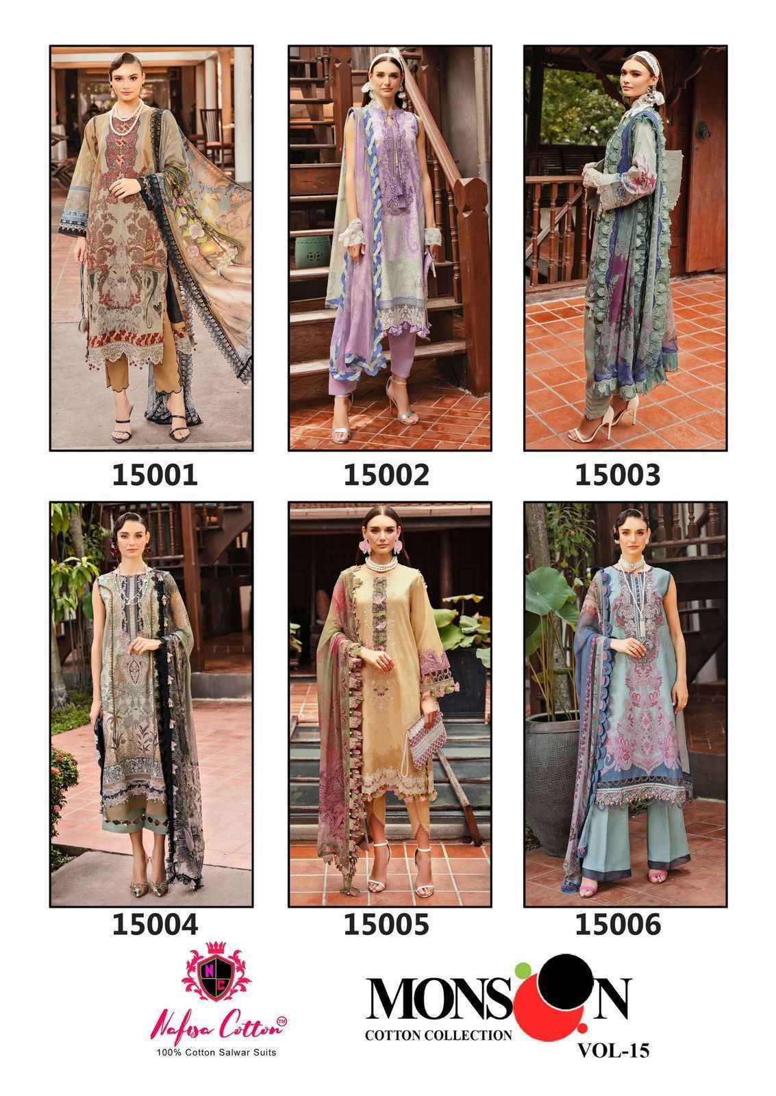 Nafisa Cotton Monsoon Vol-15 Cotton Dress Material (6 pcs Catalogue)