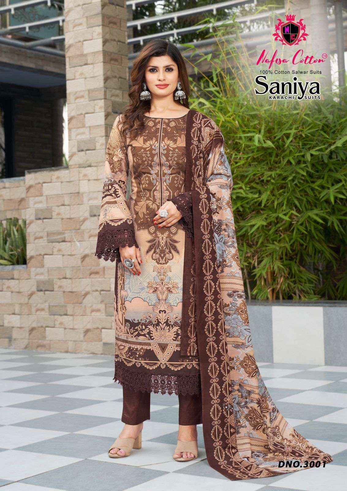 Nafisa Cotton Saniya Karachi Suits Vol-3 Cotton Dress Material (6 pcs Catalogue)