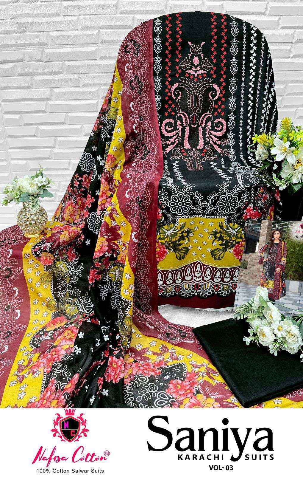 Nafisa Cotton Saniya Karachi Suits Vol-3 Cotton Dress Material (6 pcs Catalogue)