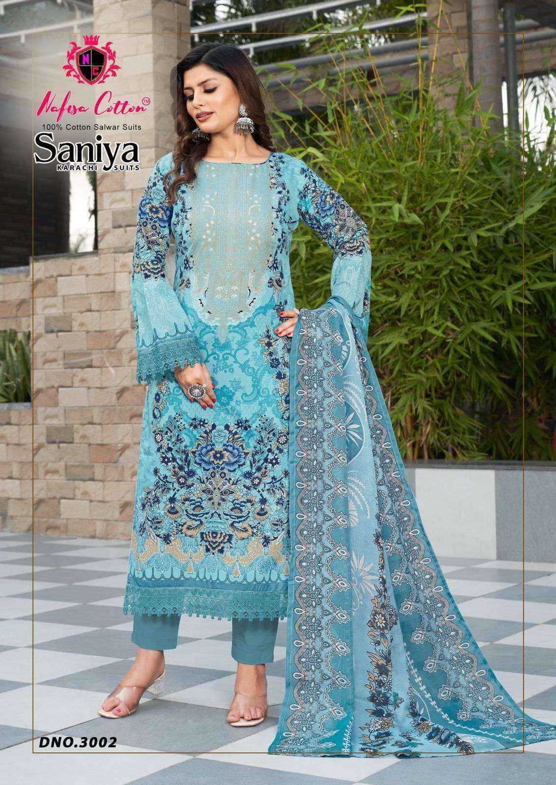 Nafisa Cotton Saniya Karachi Suits Vol-3 Cotton Dress Material (6 pcs Catalogue)