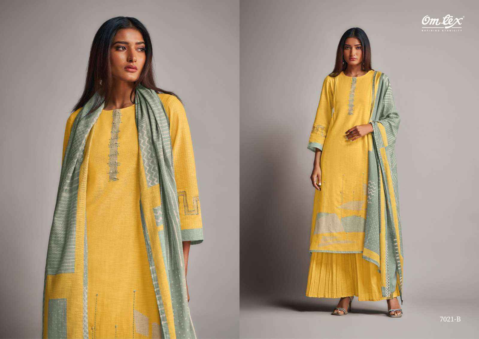 Omtex Cheeky Linen Cotton Dress Material 4 pcs Catalogue