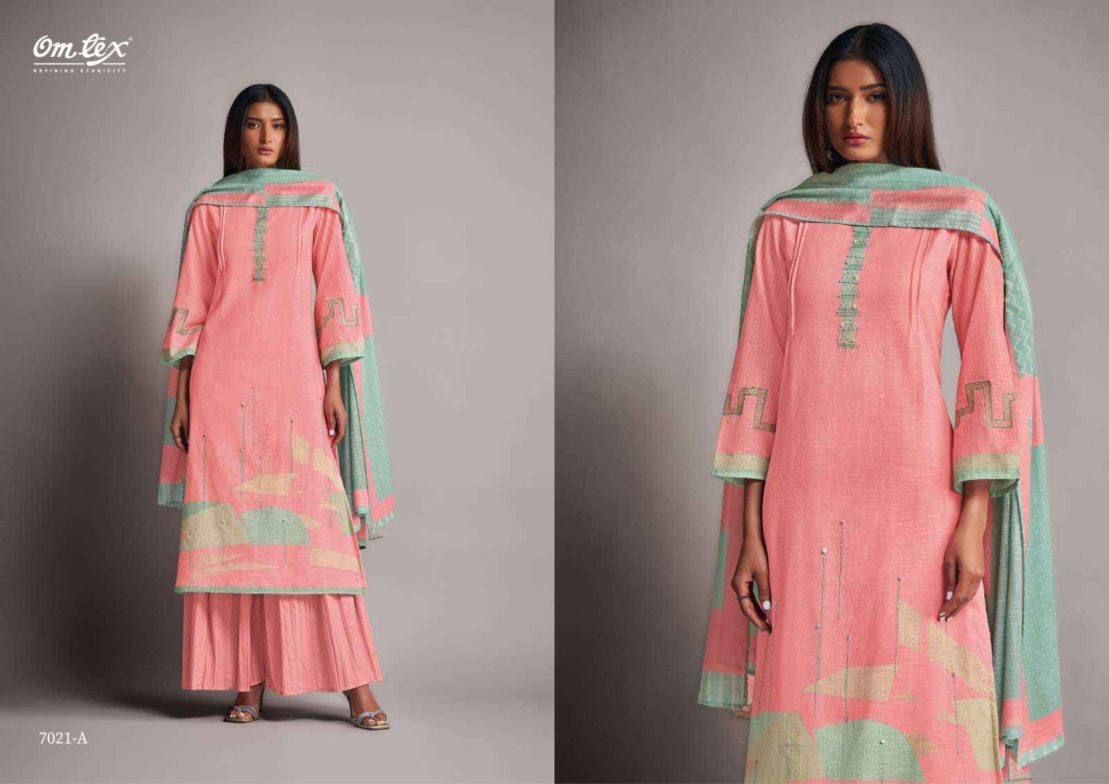 Omtex Cheeky Linen Cotton Dress Material 4 pcs Catalogue