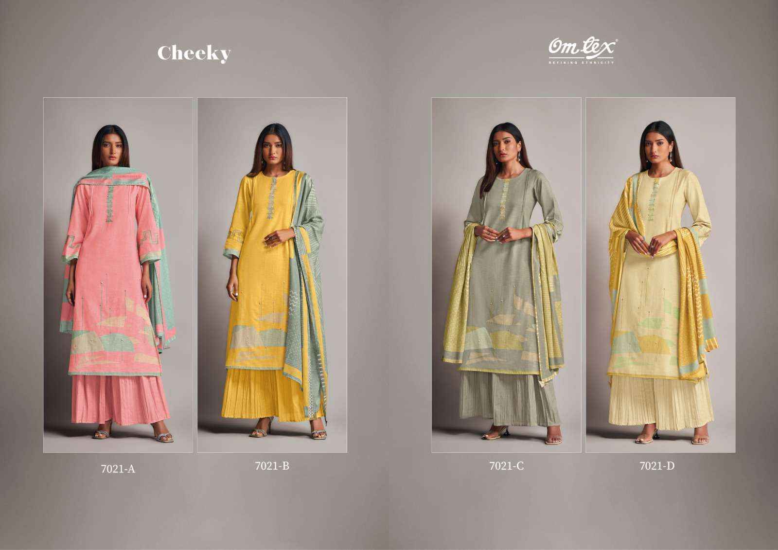 Omtex Cheeky Linen Cotton Dress Material 4 pcs Catalogue