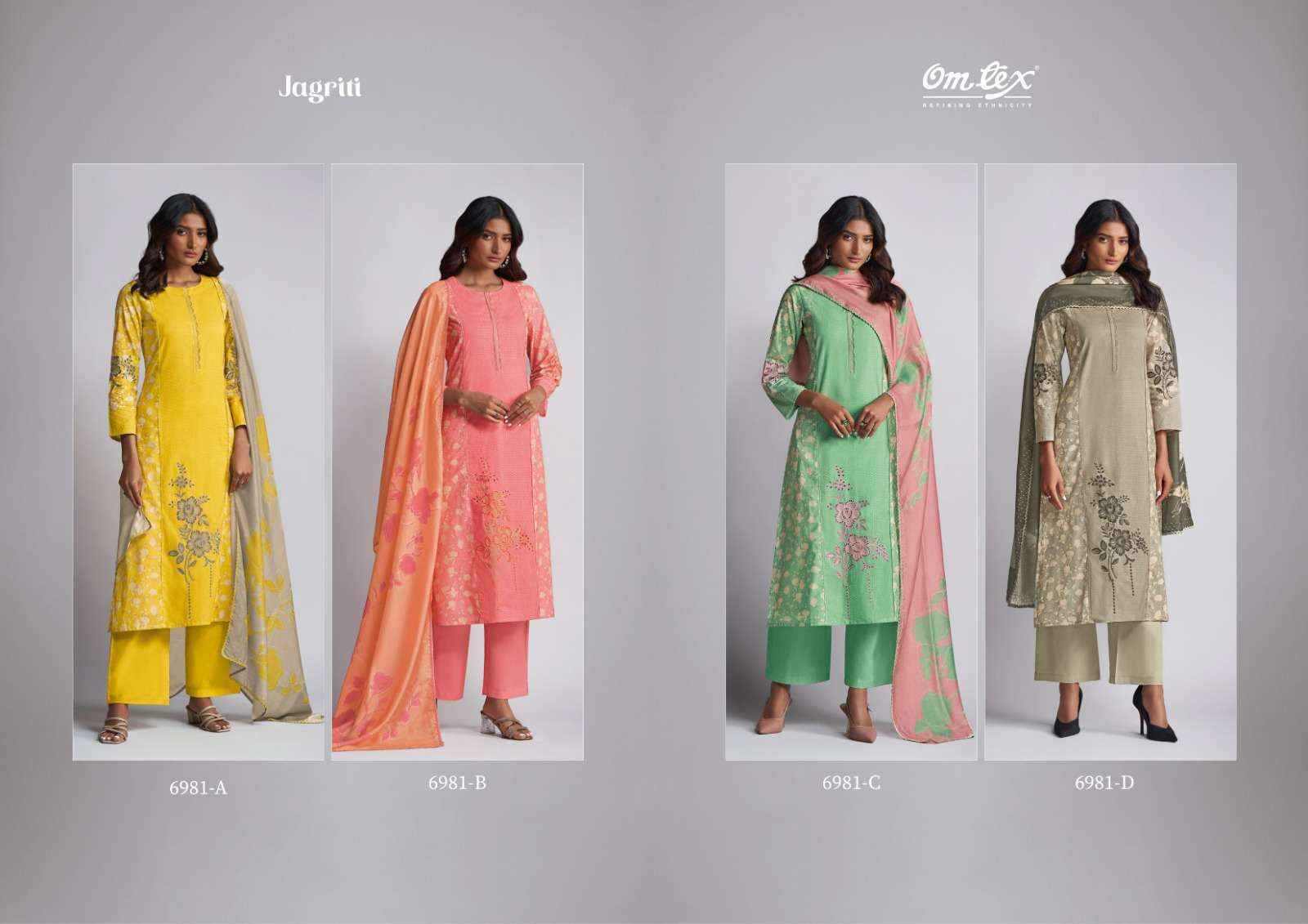 Omtex Jagriti Lawn Cotton Dress Material (4 pcs Catalogue)