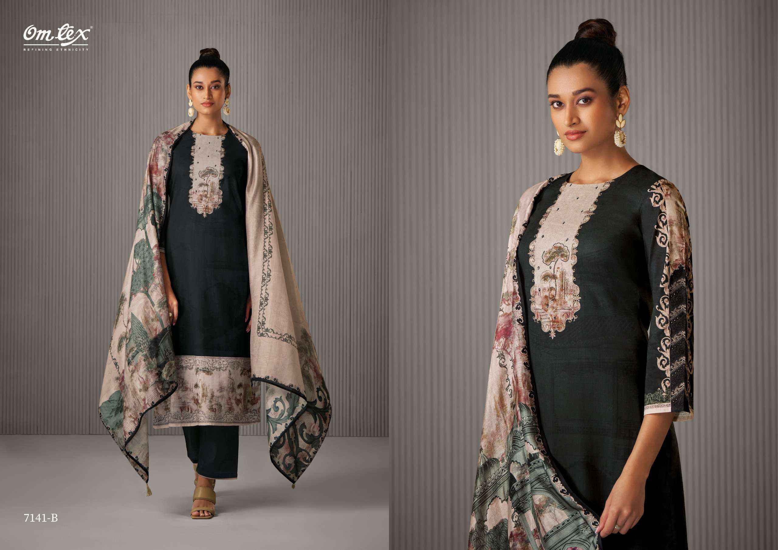 Omtex Rishima Lawn Cotton Dress Material (4 pcs Catalogue)