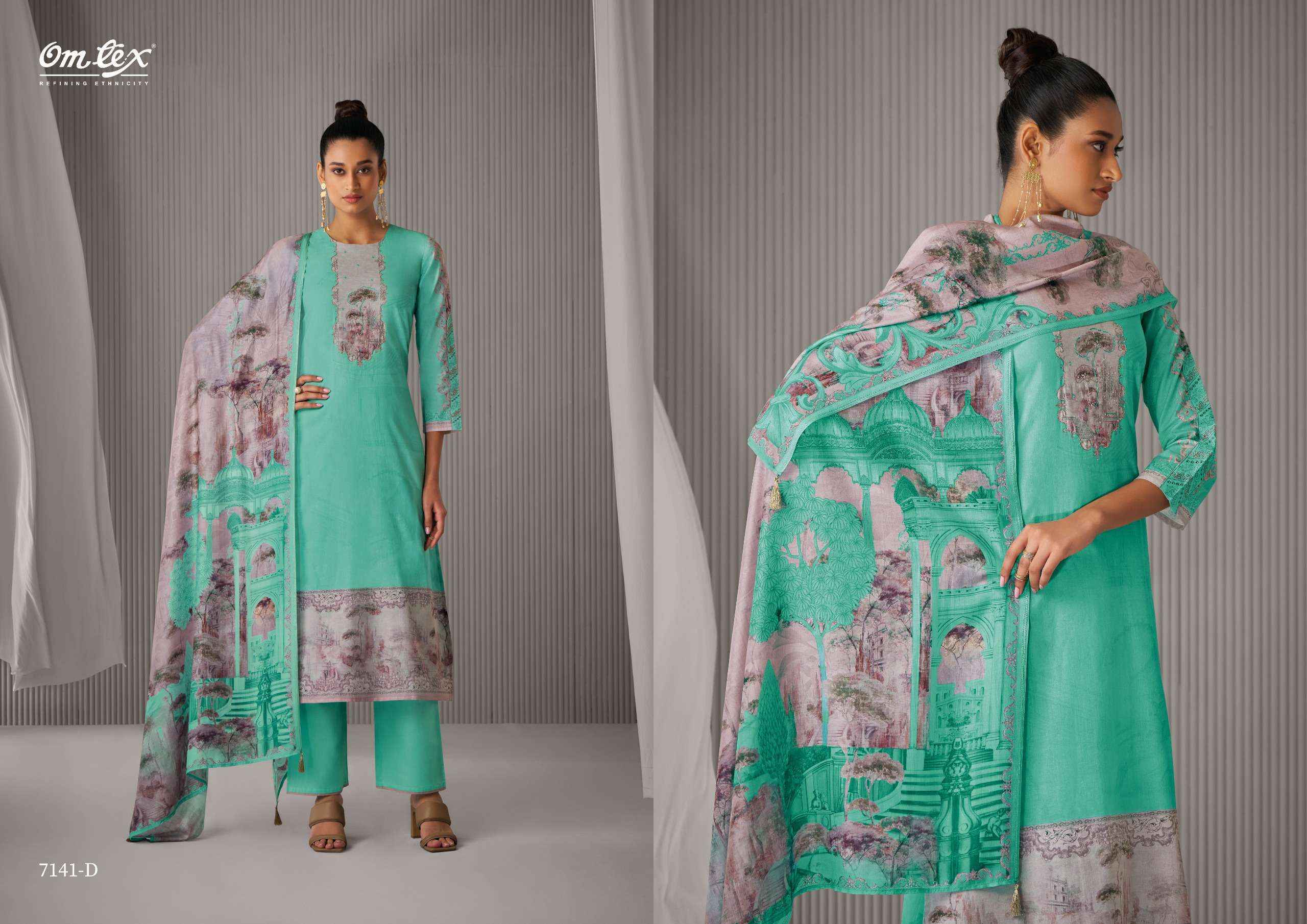 Omtex Rishima Lawn Cotton Dress Material (4 pcs Catalogue)