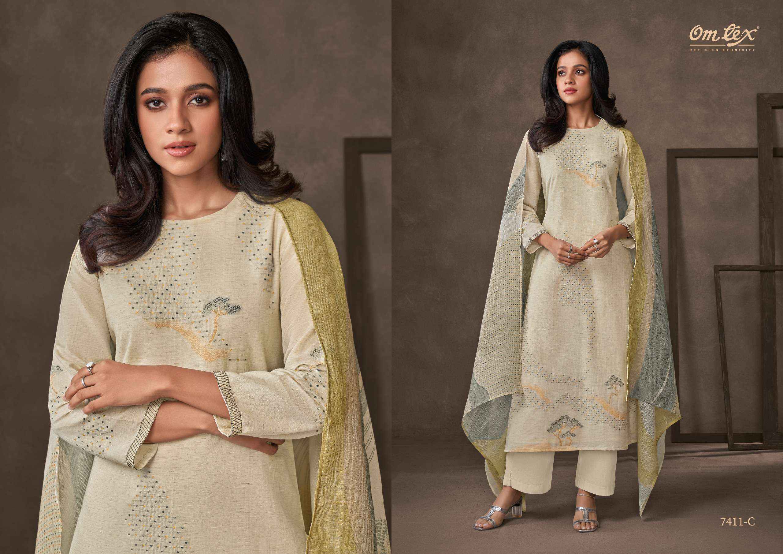 Omtex Rizel Cotton Silk Jacquard Dress Material 4 pcs Catalogue