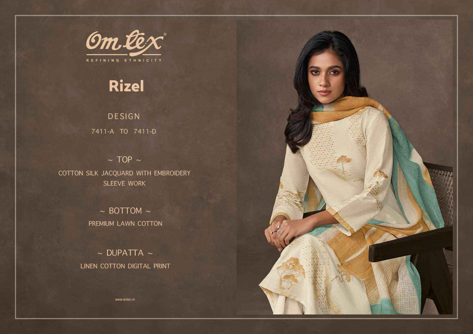 Omtex Rizel Cotton Silk Jacquard Dress Material 4 pcs Catalogue
