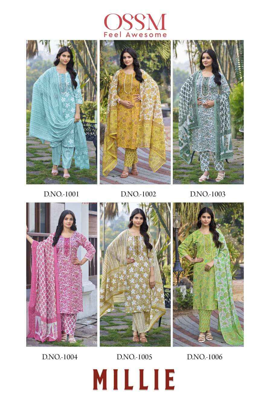 Ossm Millie Cotton Kurti Combo 6 pcs Catalogue