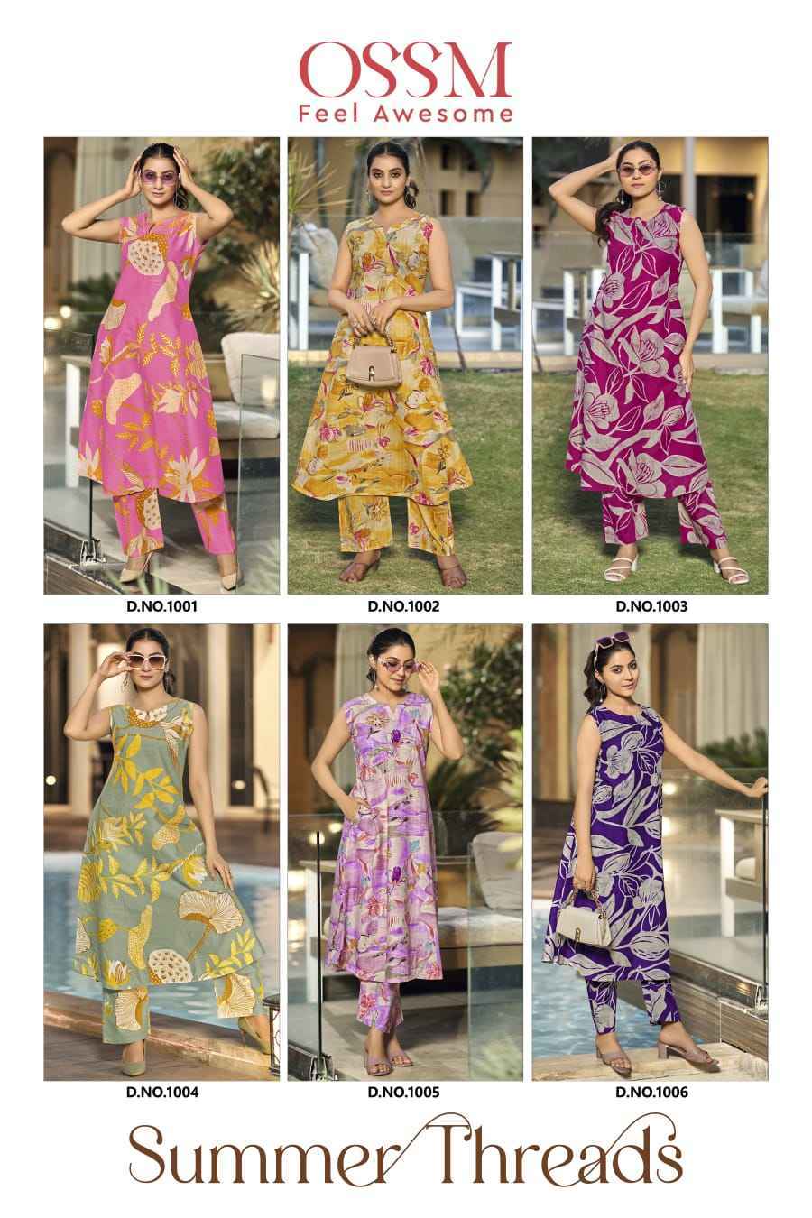 Ossm Summer Threads Cotton Co ord Set (6 pcs Catalogue)