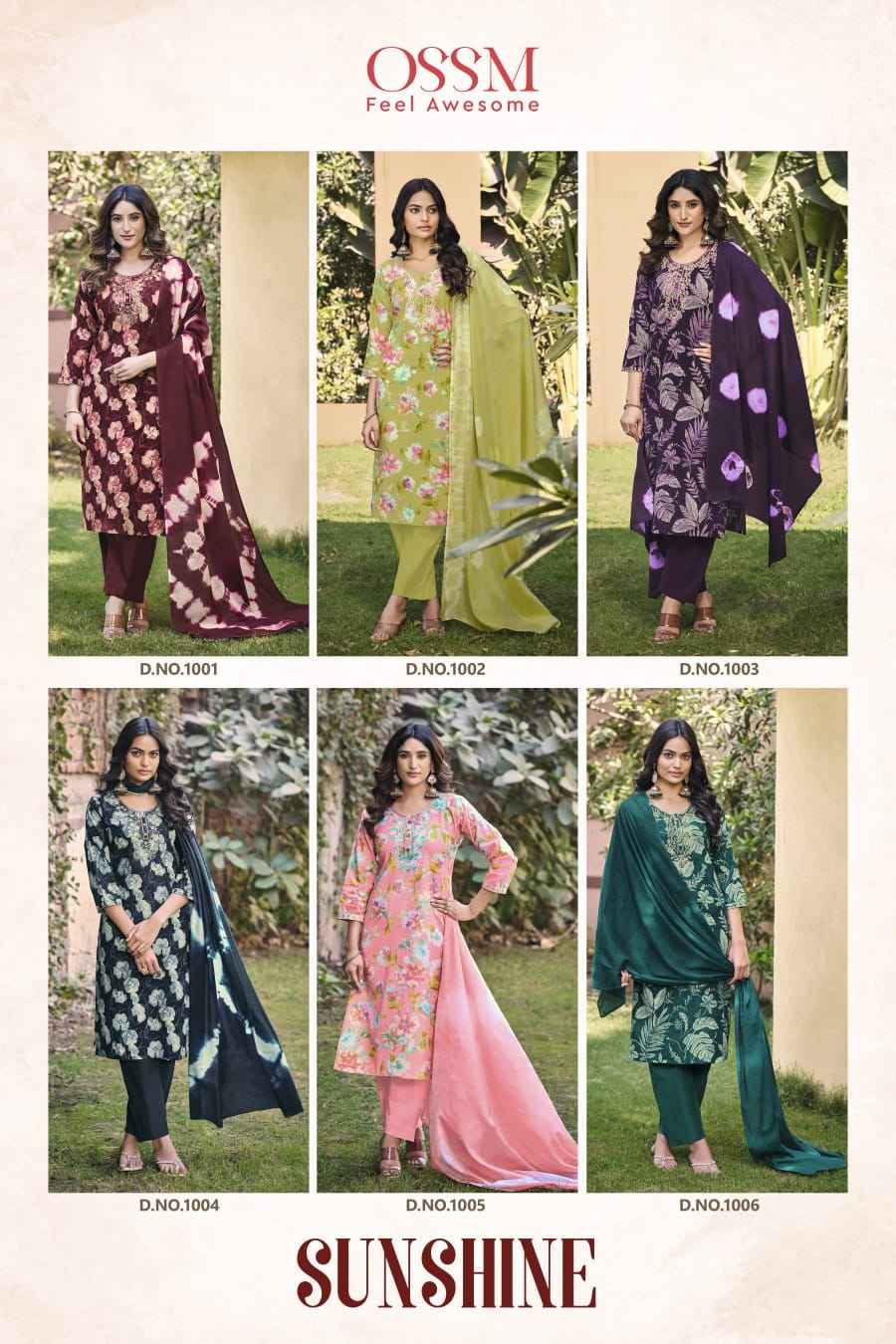 Ossm Sunshine Cotton Kurti Combo 6 pcs Catalogue