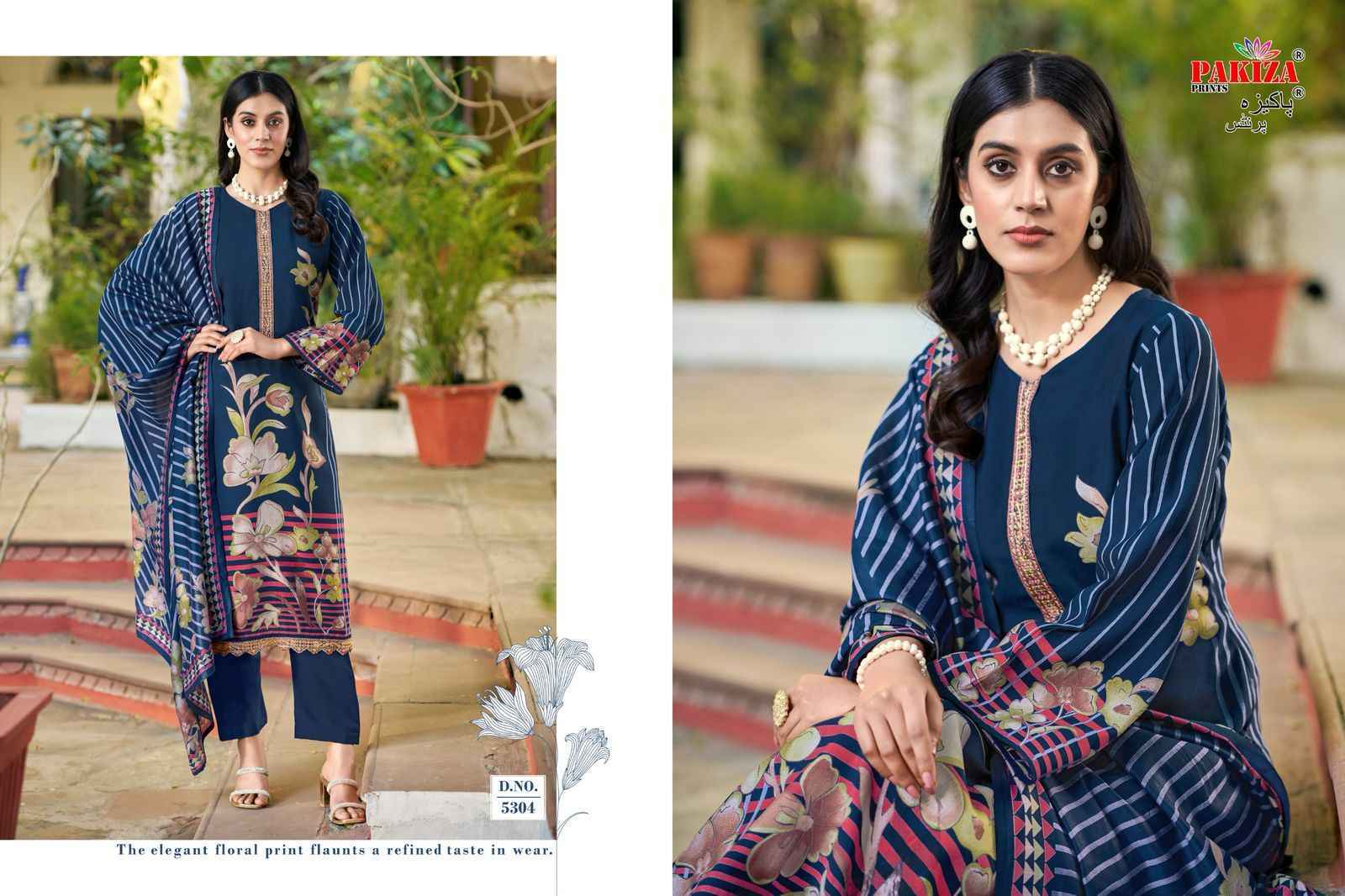 Pakiza Prints Noor Vol-53 Silk Chanderi Dress Material (10 pcs Catalogue)