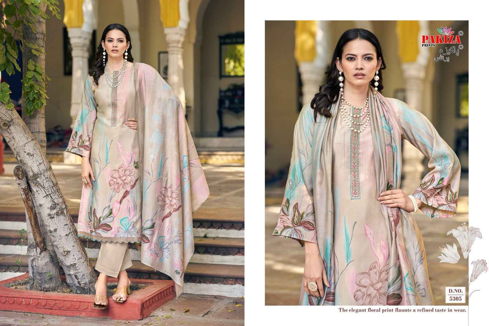 Pakiza Prints Noor Vol-53 Silk Chanderi Dress Material (10 pcs Catalogue)