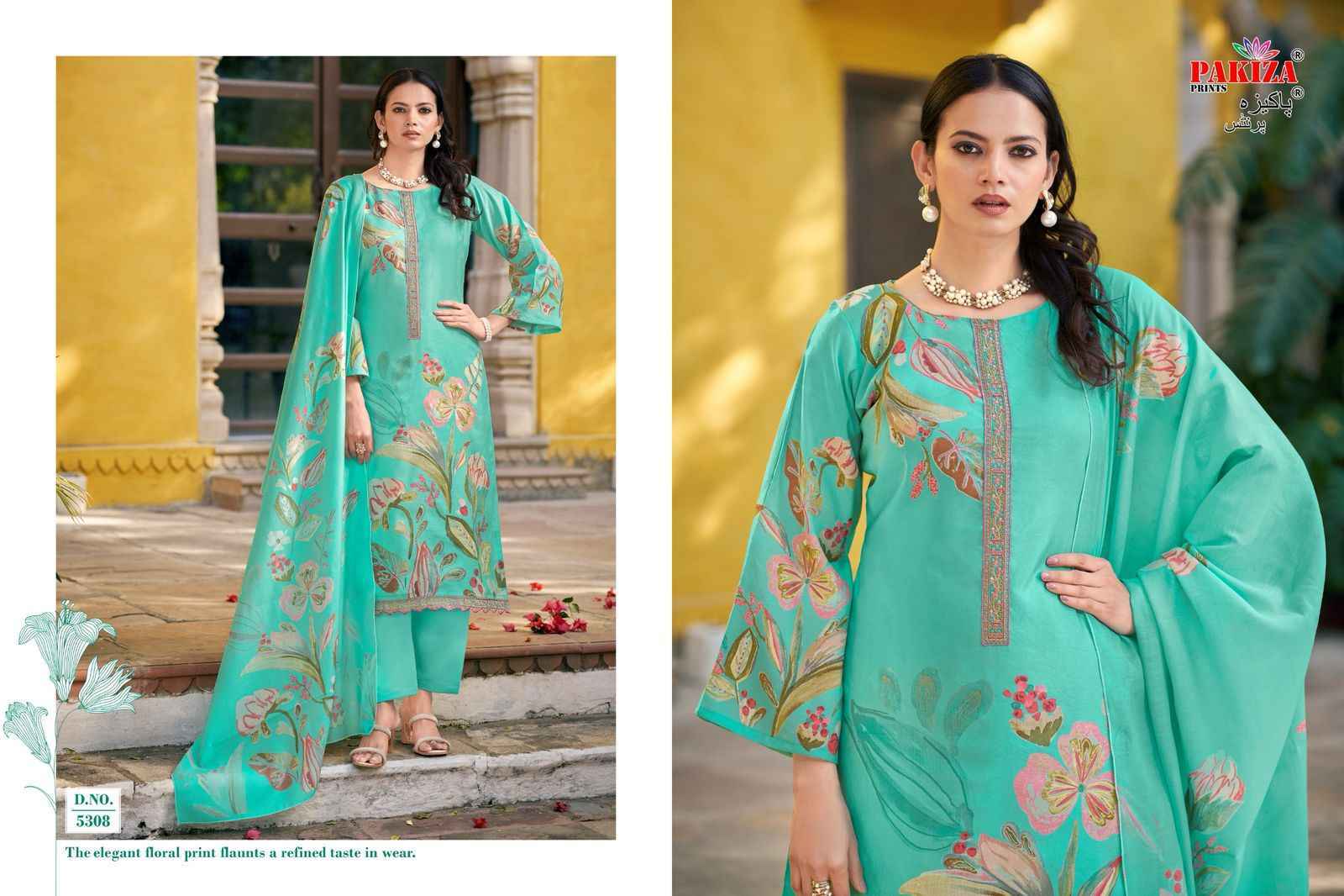Pakiza Prints Noor Vol-53 Silk Chanderi Dress Material (10 pcs Catalogue)