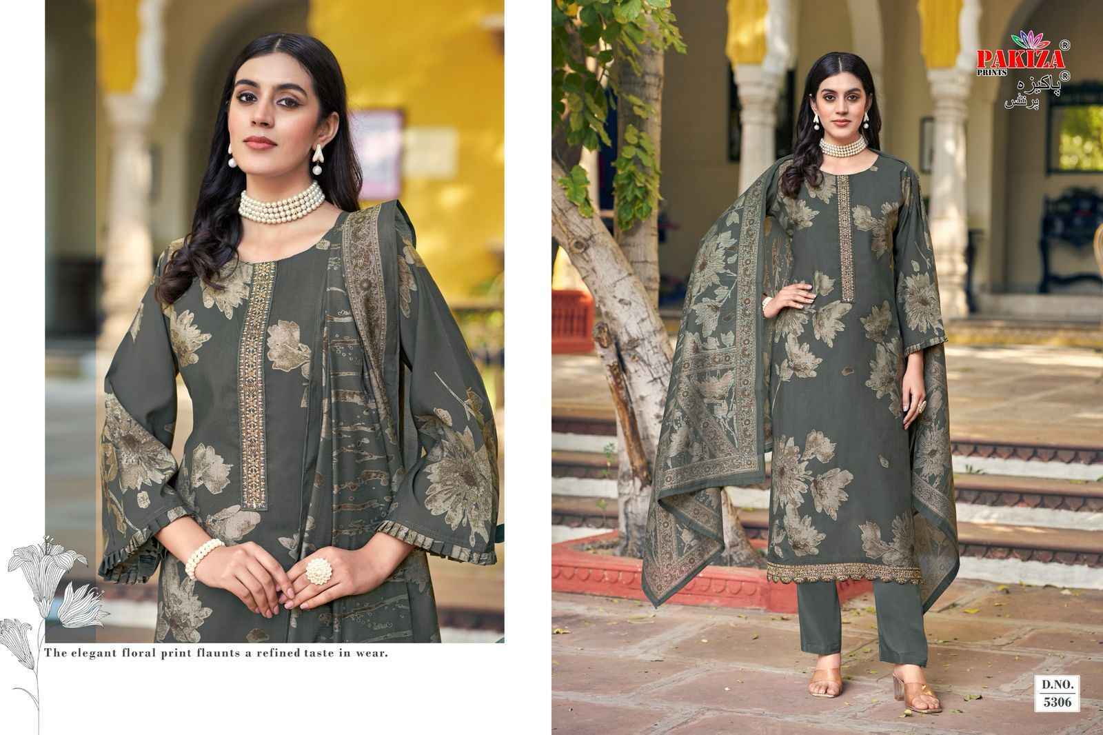 Pakiza Prints Noor Vol-53 Silk Chanderi Dress Material (10 pcs Catalogue)