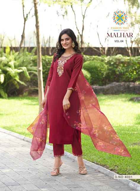 Passion Tree Malhar Vol 4 Roman Silk Kurti Combo 8 pcs Catalogue