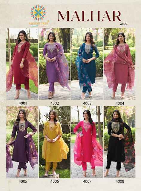 Passion Tree Malhar Vol 4 Roman Silk Kurti Combo 8 pcs Catalogue