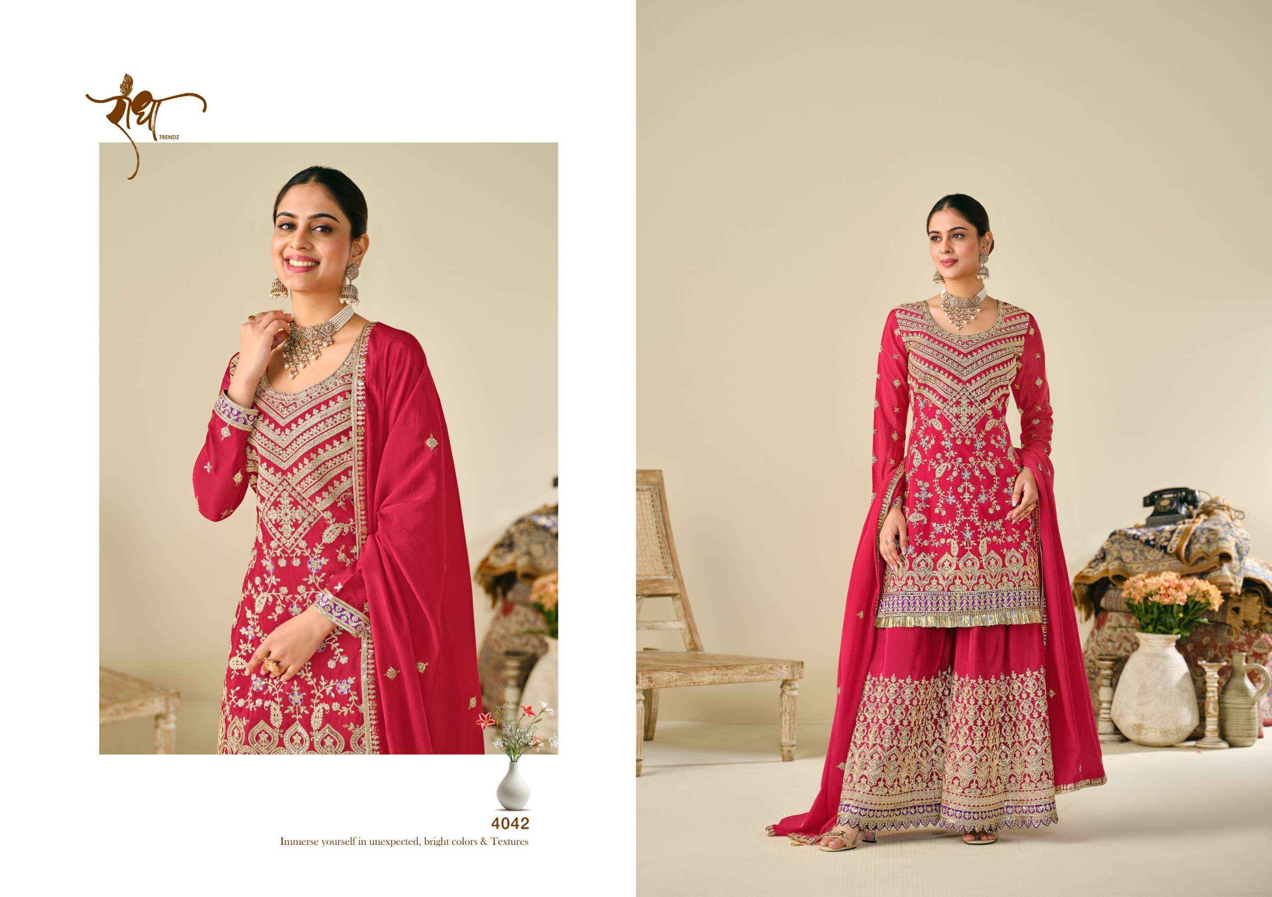 Radha Trendz Sonpari Readymade Chinon Dress 4 pcs Catalogue