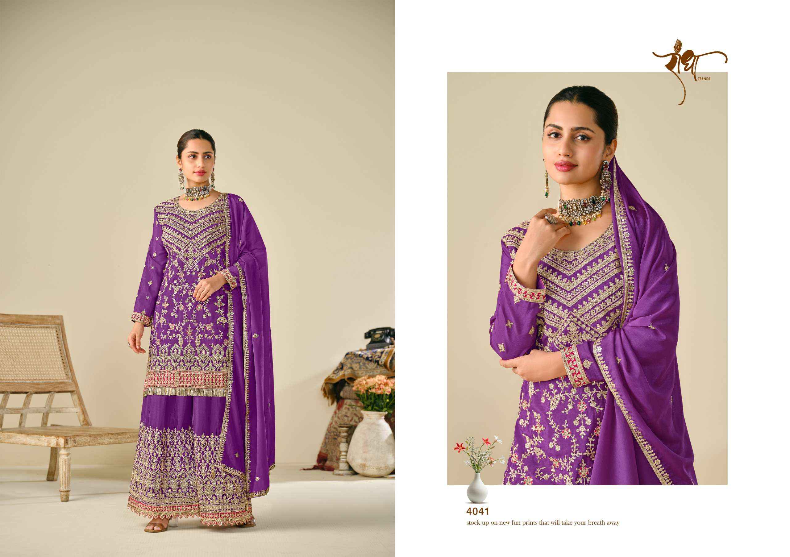 Radha Trendz Sonpari Readymade Chinon Dress 4 pcs Catalogue