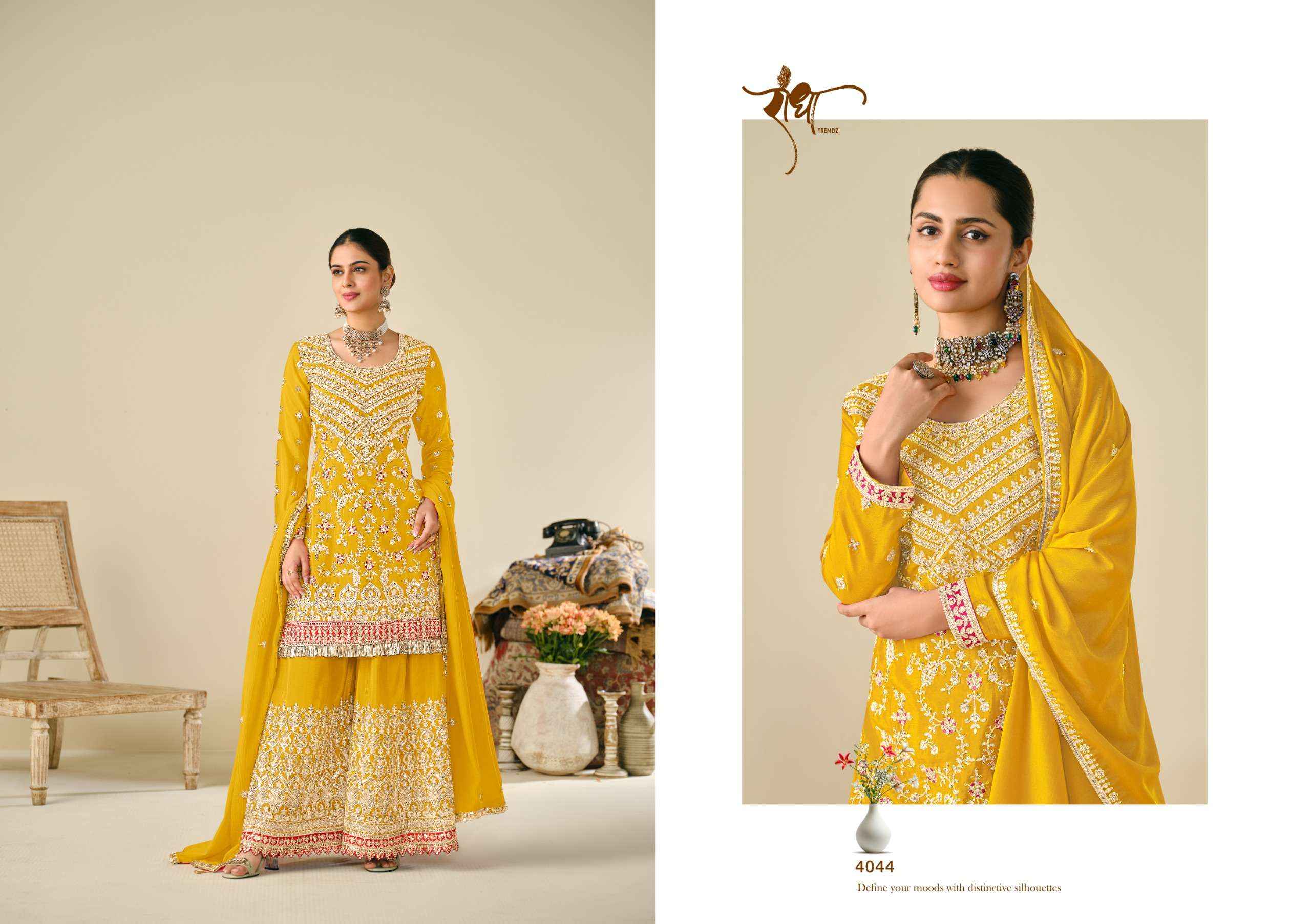 Radha Trendz Sonpari Readymade Chinon Dress 4 pcs Catalogue