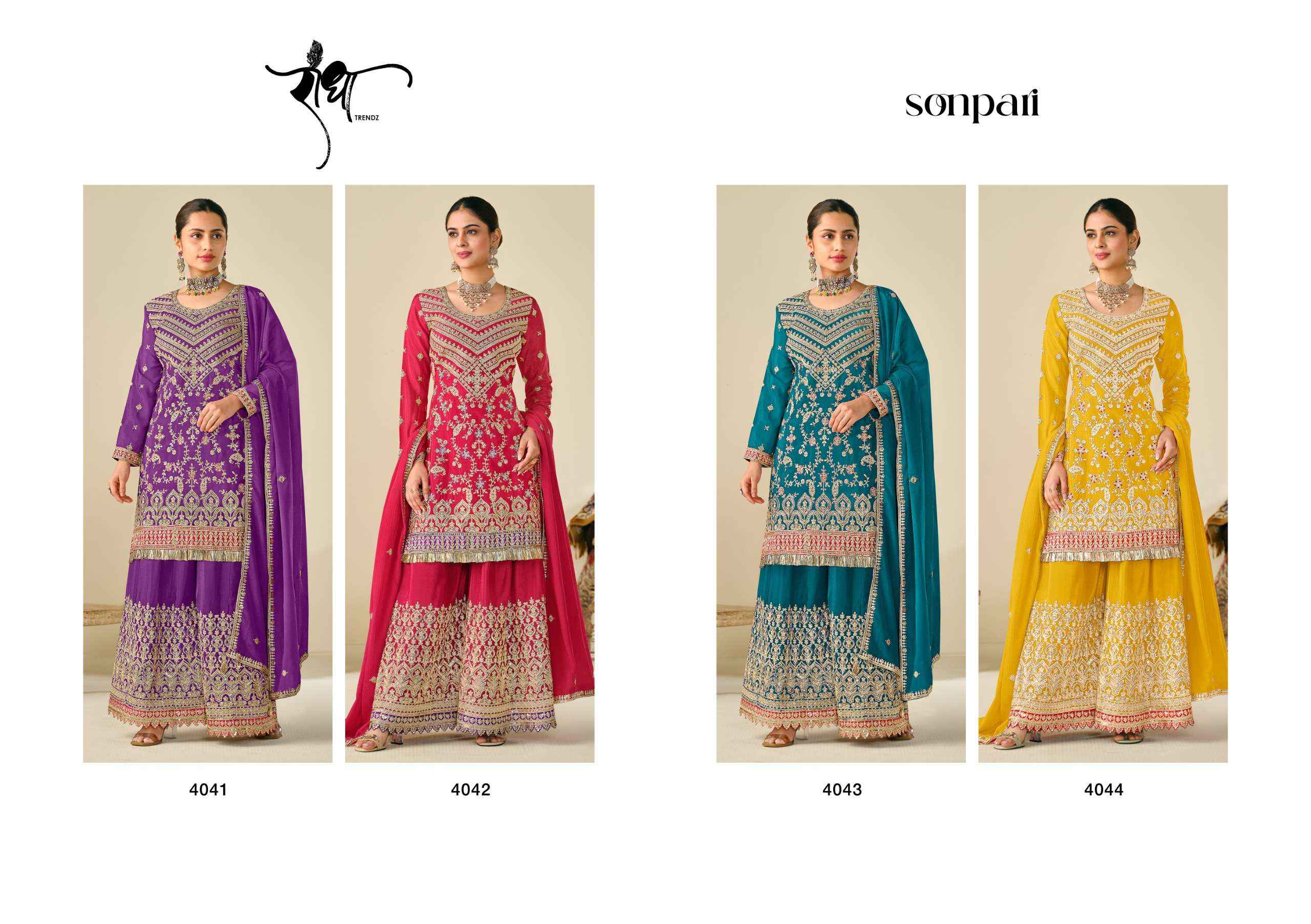 Radha Trendz Sonpari Readymade Chinon Dress 4 pcs Catalogue