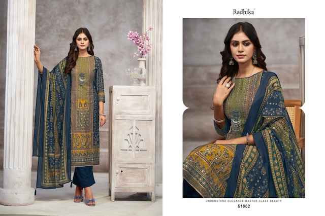 Radhika Fashion Azara Beauty Silk Musline Dress Material 4 pcs Catalogue