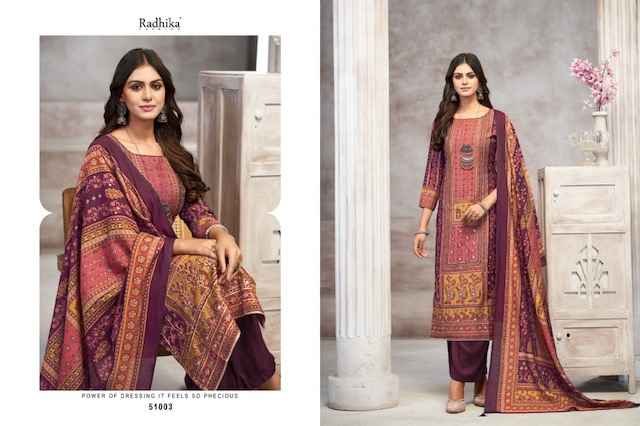 Radhika Fashion Azara Beauty Silk Musline Dress Material 4 pcs Catalogue