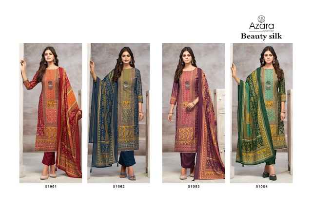 Radhika Fashion Azara Beauty Silk Musline Dress Material 4 pcs Catalogue