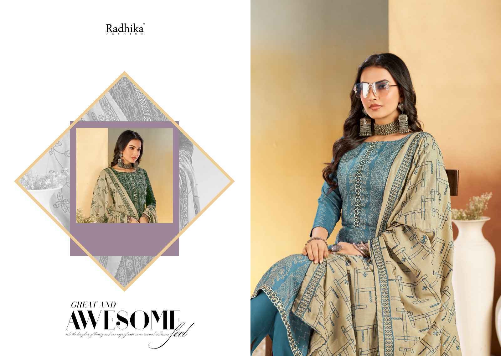 Radhika Fashion Azara Black Berry Vol-16 Cotton Dress Material (4 pcs Catalogue)
